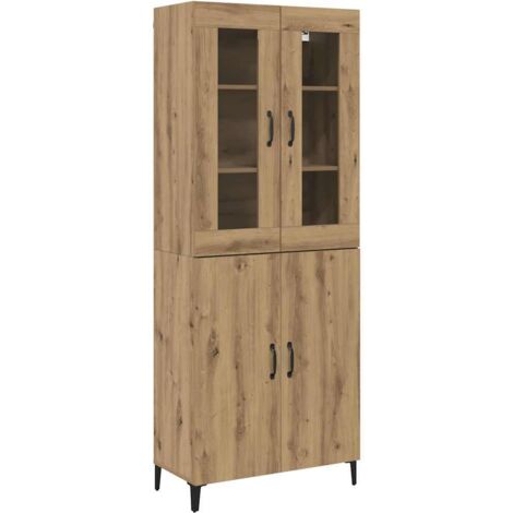 2 pcs Buffet,Bahut, Haut Armoire chêne artisanal 69,5 x 34 x 180 cm CFW93330