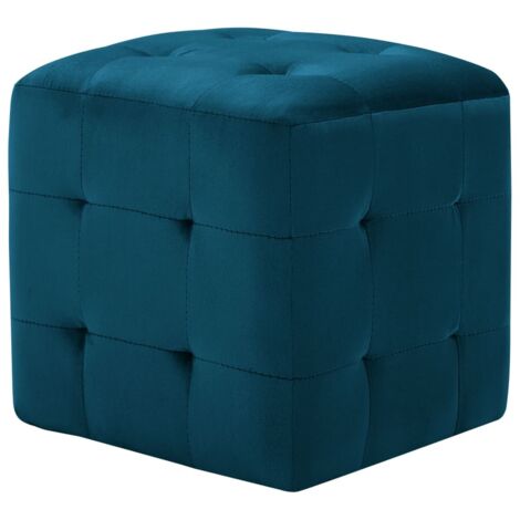 2 pcs  Cabinet de chevet  Table de nuit Tables de chevet Bleu 30x30x30 cm Tissu velours