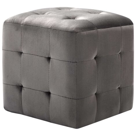 2 pcs  Cabinet de chevet  Table de nuit Tables de chevet Gris 30x30x30 cm Tissu velours