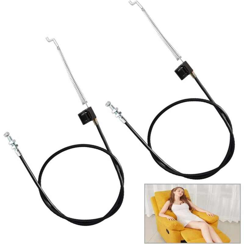 2 pcs Câble de Remplacement de Levier Durable Fauteuil Inclinable Câble 97 cm Pièces de Rechange Fauteuil pour Chaises Longues, Canapés, Fauteuils