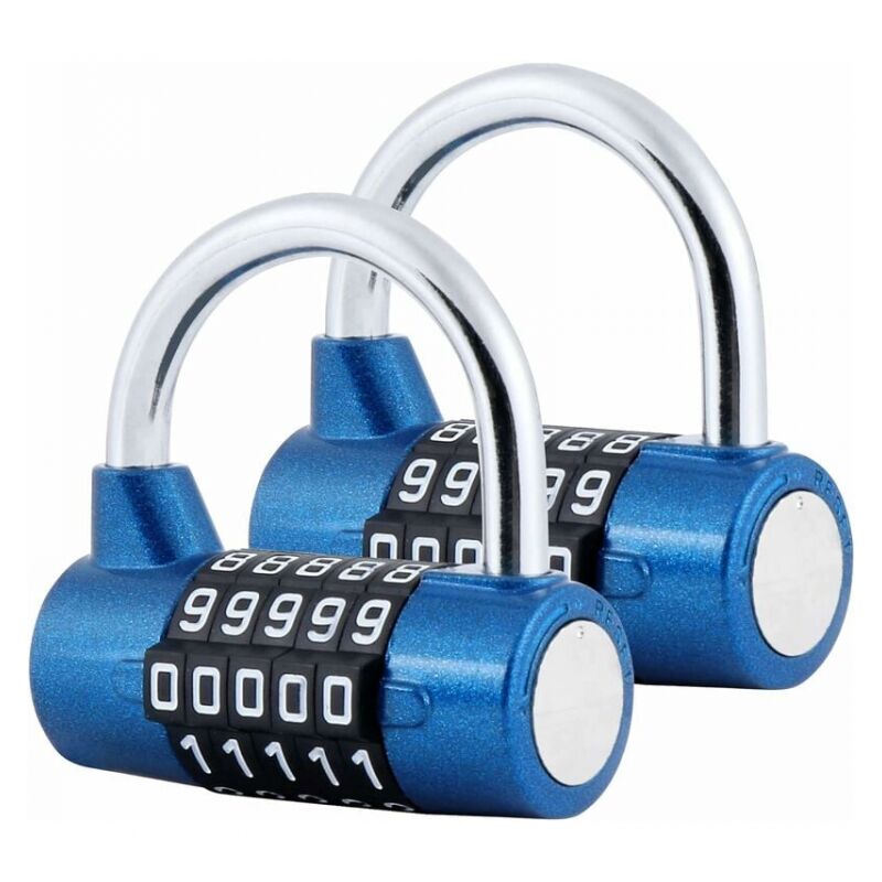 Cyslmuk - 2 Pcs Cadenas à Combinaison à 5 Chiffres, Cadenas pour Gymnase, Peut être Réinitialisé Serrures à Combinaison pour casier, boîte à outils,