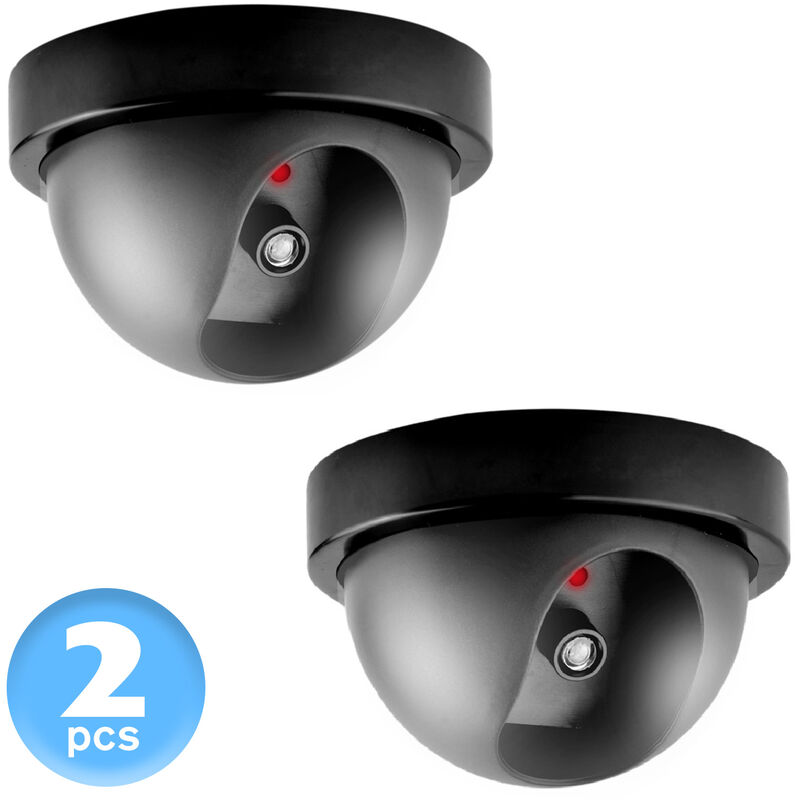 

2 PCS Camara de seguridad falsa Domo Camara simulada Camara de vigilancia simulada con luz intermitente para seguridad de advertencia de negocios en