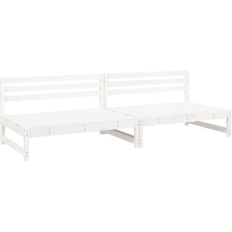 2 pcs Canapés centraux de jardin，Canapé d'extérieur，Sofa de jardin blanc 120x80 cm bois pin massif CFW422100