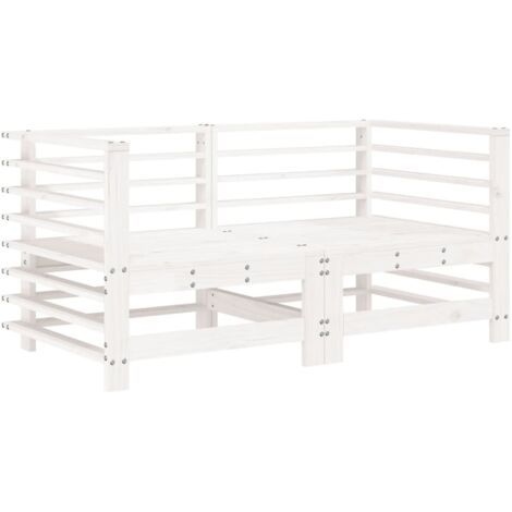 2 pcs Canapés d'angle de jardin，Canapé d'extérieur，Sofa de jardin blanc bois de pin massif CFW875567