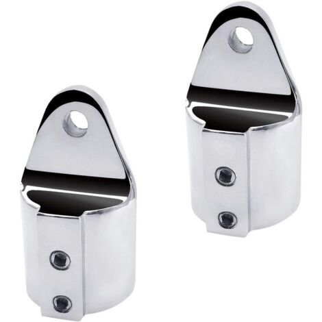 2 PCS Caps Tube Bimini Top, Œillet de Fixation en Acier Inoxydable 316, Diamètre Intérieur 7/8"