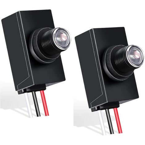 2 PCS Capteur du crépuscule à l'aube pour l'éclairage extérieur, interrupteur photoélectrique 120-277V, capteur de lumière à cellule photoélectrique pour la plupart des luminaires extérieurs