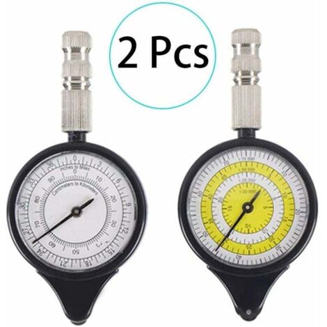 2 Pcs Carte Télémètre Odomètre Multifonction Compass Curvimètre Appareil, Opisomètre, Curvimètre, Distance Calculatrice Carte Mesureur Boussole Randonnée Camping pour Survie en Plein Air Ephé