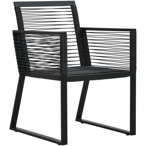 2 pcs Chaises de jardin, Chaises de terrasse, Fauteuils de Relaxationn Noir Rotin PVC BGT80592