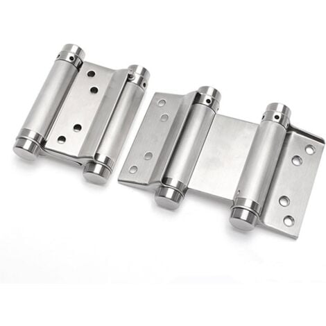 2 pcs charnière paumelle portes va-et-vient ressort double action acier inoxydable saloon western, 75 mm (Charge Jusqu'à 15kg)