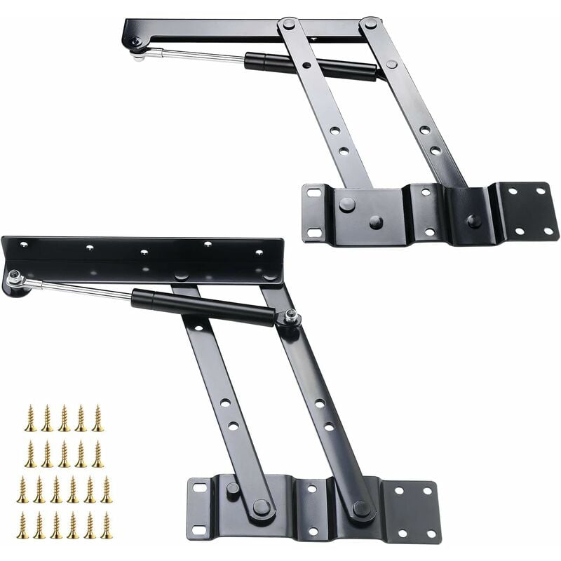 2 Pcs Charniere Table Basse Relevable,Heavy Duty Mecanisme Table Basse Relevable,Lift Up Ressort Charnière pour Table Basse