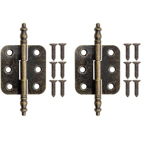 2 Pcs Charnières Métalliques Antiques Charnières pour Tiroir Armoire Boîtes avec Vis