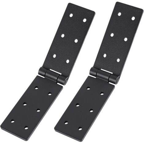 2 Pcs Charnières Pliantes Robustes de Porte, Charnière à Rabat, Bande de Meuble Noire, Charnières pour Tables, Portes de Jardin, Portes d'Armoire