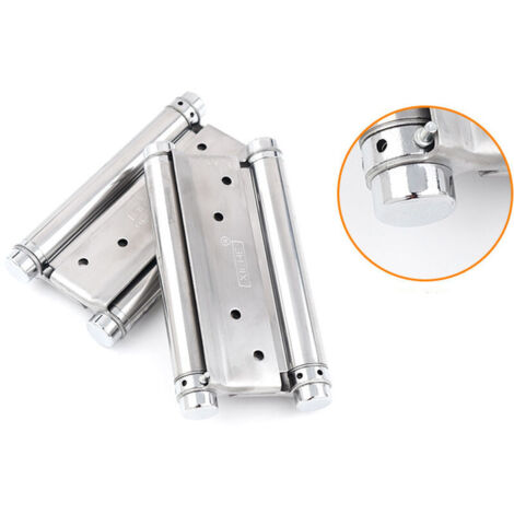 2 Pcs Charnières Porte en Acier Inox Paumelle Porte de Doule Action Charniere Meuble Charnières à Ressort à Visser Charniere Porte Battante pour Saloon Café Bar Double Porte(3 inch)