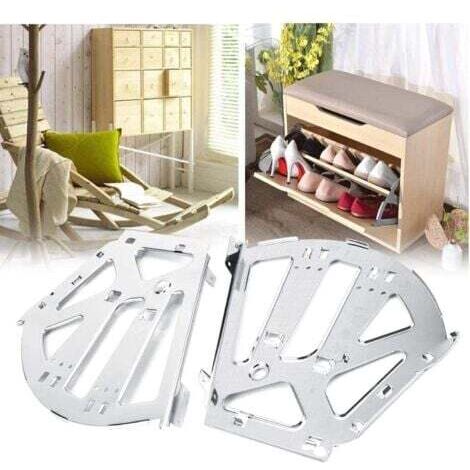 2 Pcs Chaussures Tiroir Cabinet Charnières Turing Rack En Acier Inoxydable Raccords De Remplacement pour Cuisine Salon Armoire De Rangement Chaussure