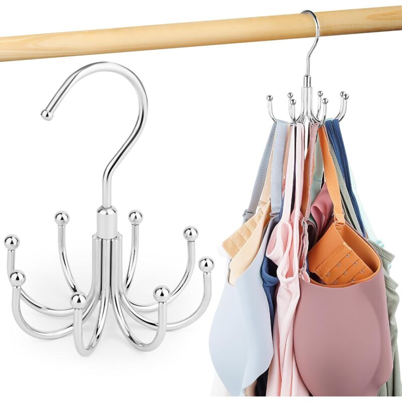 2 pcs Cintre de débardeur, support de soutien-gorge rotatif pour placard, capacité maximale de 24 cm, support de réservoir en métal, pour économiser