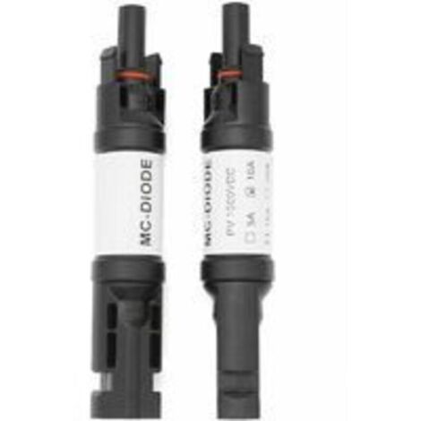 2 PCS Connecteur MC-4 avec diode, 10A DC1000V Diode Connecteur de panneau solaire parallèle MC-4 Mâle/Fem PV Énergie solaire Photovoltaïque Adaptateur de câble solaire