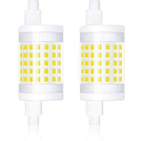 2-PCS Dimmable 10W R7S 78mm Ampoule LED Lampe Linéaire J78 T3 220V 360 Degrés 1000 Lumen équivalent 100W Ampoule Halogène Blanc Chaud 3000k pour Jardin, Couloir, Lampadaire, Projecteur [Classe énergét