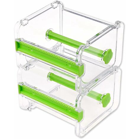 2 pcs Distributeur de ruban adhésif Cutter, rouleau de ruban adhésif support organiseur, ruban de masquage ruban adhésif de bureau DIY Autocollant Rouleau de ruban adhésif,vert