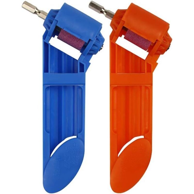 2 Pcs Drill Bit Sharpener, Corundum Drill Bit Sharpener, Portable Drill Bit Sharpening Tool, Made of High Quality abs Plastic and Brown Corundum