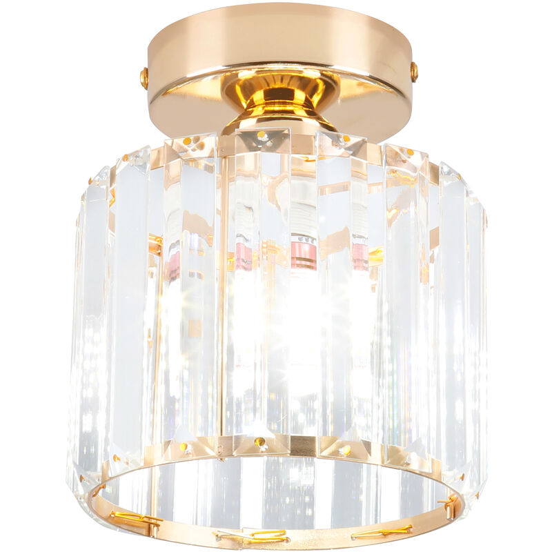Image of Wottes - Plafoniera Moderna Lampada da Soffitto Cristallo Illuminazione Soffitto Semi-Incassato Oro