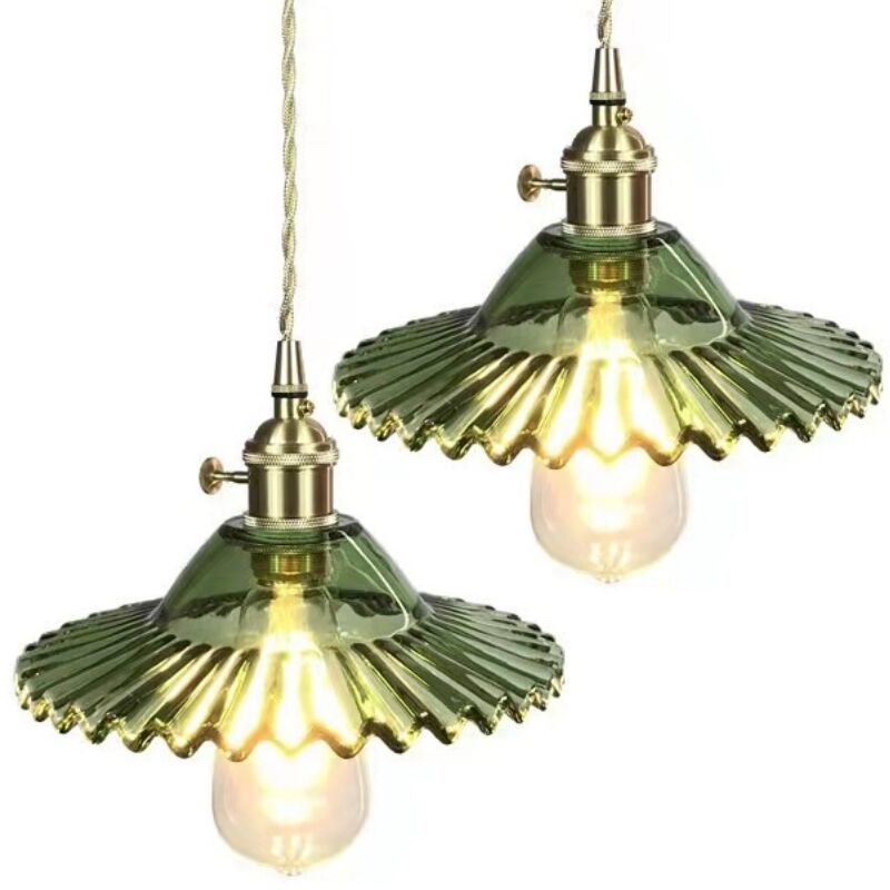

2 pcs E27 lámpara colgante vintage industria metal creativo,luz colgante bar café suspensión comedor ajustable luces, Negro - Negro