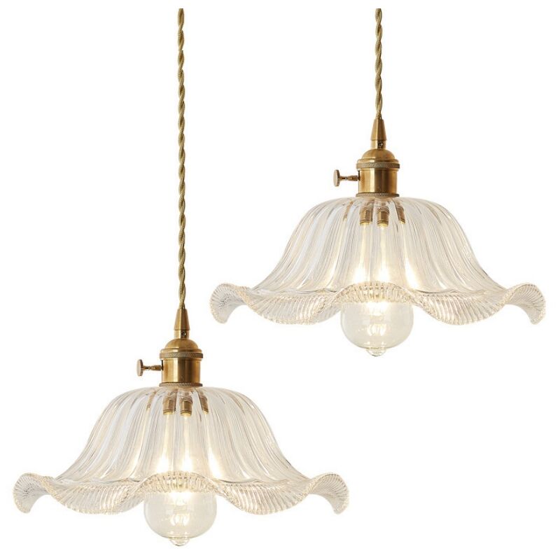 Wottes - 2 PCS E27 Retro Edison Pendant Light Adjustable Antique Industrial Metal Chandelier Bedroom Living Room Decorative Light - Black