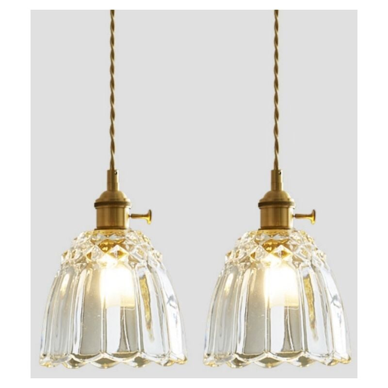 

2 pcs E27 lámpara techo retro metal,antiguo luz techo E27 Edison jaula metal Blanco - Blanco