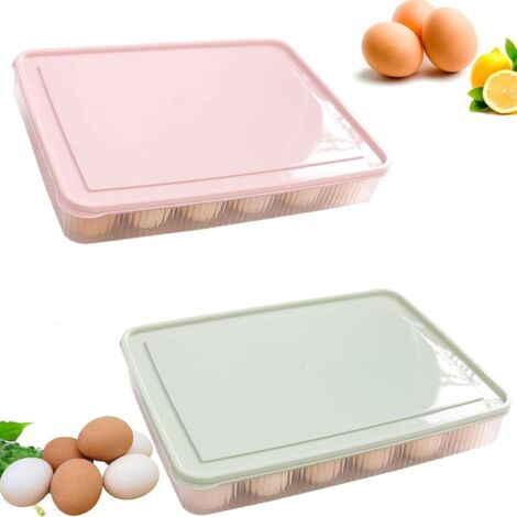 2 Pcs Egg Box Egg Storage Box Kitchen Refrigerator Egg Container with Lid Storage Container for 24 Eggs for Cooking Camping Picnic Food Storage