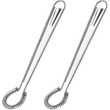 2 Pcs En Acier Inoxydable Fouet De Cuisine Manuel Batteur  Oeufs Mini Printemps Bobine Fouet  Oeufs Mlangeur Crmeux Fouet Mlangeur Pour Cuisson Cu