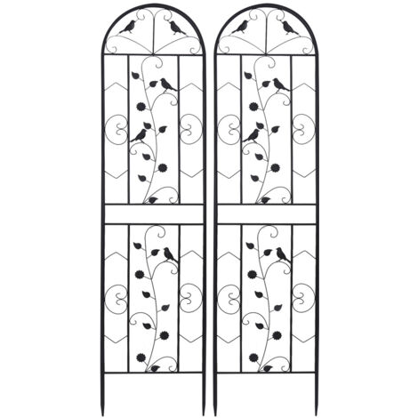 2 PCS Enrejado de jardín Enrejado para plantas trepadoras Rejilla metálica para plantar Arcos Rosas trepadoras Vallas decorativas Soporte para plantas al aire libre - 50x210cm
