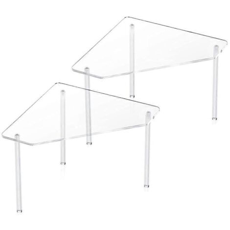 2 Pcs Étagère de Douche d'Angle en Acrylique Transparente, Rangement de Salle de Bain Flottant Clair, Support à Cosmétiques Empilable, Organisateur de Maquillage pour Douche