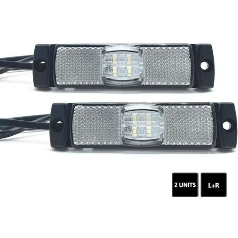 2 pcs feux de gabarit LED, étanches et ultra-lumineux, feux d'encombrement blancs, 12V/24V, pour remorque, camping-car et camion