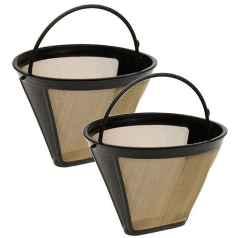 2 PCS Filtre Cafetiere en Acier Doré 304 10cm 100 Mailles Filtre à Café Permanent Antirouille Goutteur de Café Réutilisable Anti-corrosion pour Machine à Café Cuisine Bureau Café Boulangerie