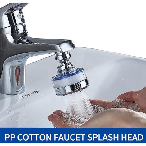 2 Pcs Filtre  Eau Robinet,universel Filtre Anti Calcaire Robinet Avec  Lments Filtrants En Coton Pp,tte De Pulvrisateur Rotatif  360