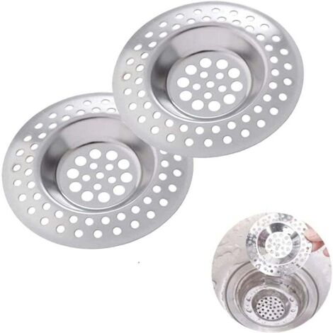 2 Pcs Filtre évier Cuisine, Évier Filtre de Vidange, Grille Evier Cuisine, Filtre à évier en Acier Inoxydable, pour Évier de Cuisine/Salle de Bain Filtre Anti-Obstruction