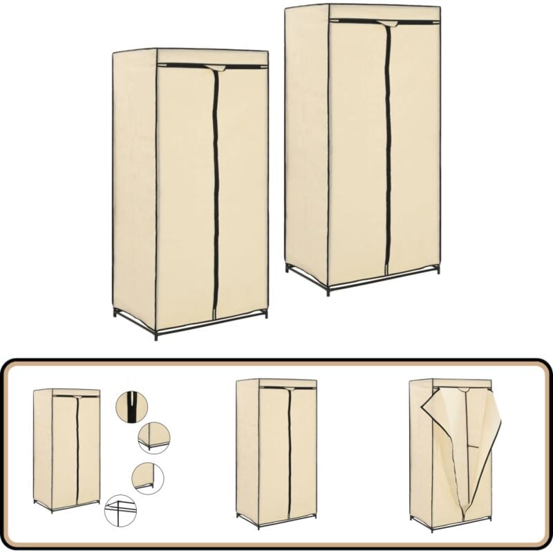 Vidaxl - 2 pcs Garde-robes Crème 75x50x160 cm - Armoire - Meuble De Rangement - Placard - Penderie - Dressing