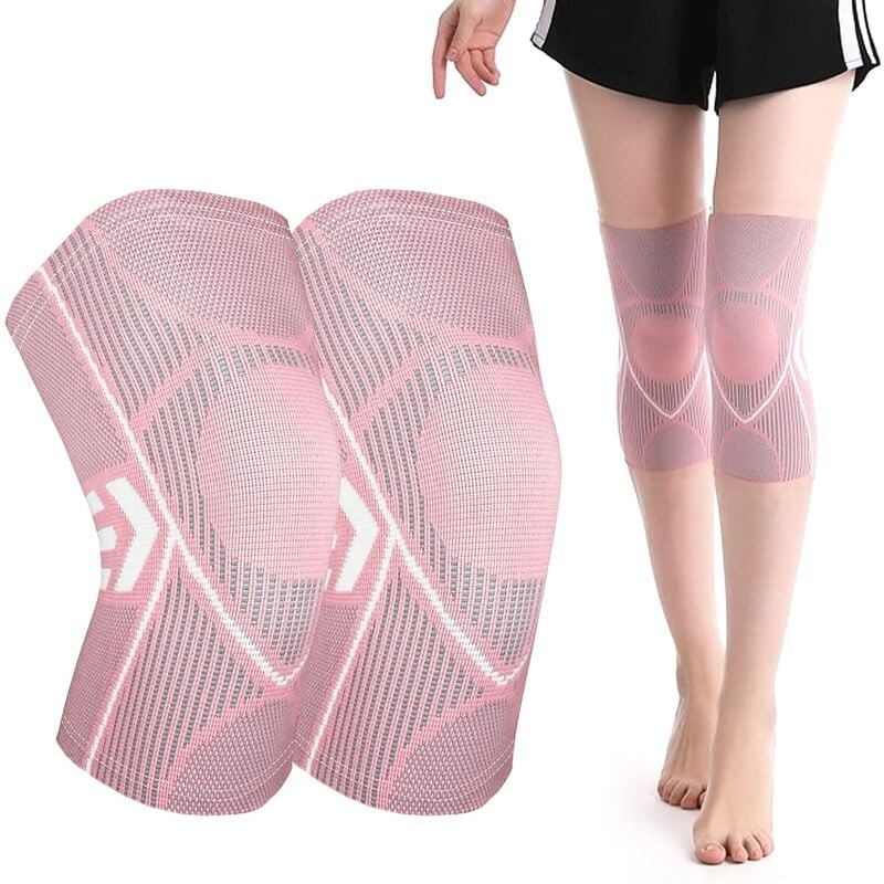 Kinsi - 2 pcs Genouillère Sport, Genouillère Élastique Réglable, Genouillère de Compression, Genouillère Ligamentaire Attelle Genou, m,l,xl