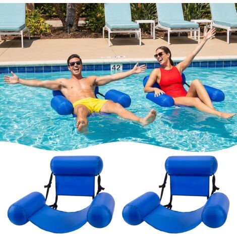 2 PCS gonflable piscine chaise flottante adulte flottante chaise longue lourde piscine gonflable nouilles convient pour l'été plage d'eau lac Fun Party
