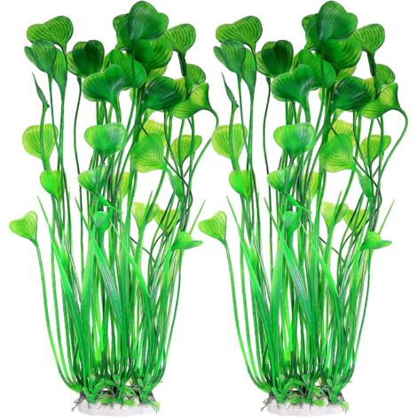 2 Pcs Grand Aquarium Dcoration De Plantes Aquatiques, Plante Aquatique Artificielle En Plastique 40cm Dcoration De Rservoir De Poissons - Sans Dan