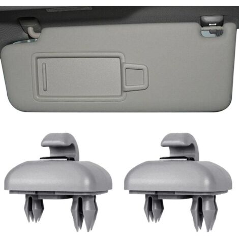 2 PCS Gris Intérieur Pare-soleil Crochet Support d'attache, Clip pour Visière, Crochet Pare Soleil pour Voiture, Pare Soleil Clip pour Voiture pour Audi A1 A3 A4 A5 Q3 Q5 8e0 857 562 LA6 LA7 (gris)