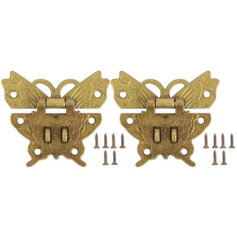 2 Pcs Hasp Latch Zinc Alloy Butterfly Shaped Latch Bronze Color Catch for Case Box