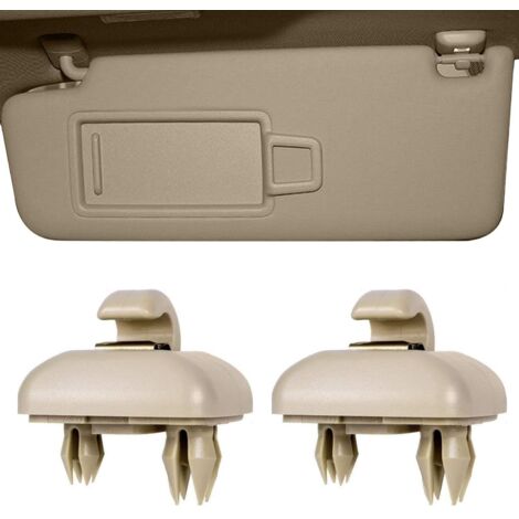 2 Pcs Intérieur Pare-Soleil Crochet Support d'attache, Clip pour Visière de Voiture pour Audi A1 A3 A4 A5 Q3 Q5 8e0 857 562 LA6 LA7 (Brun)