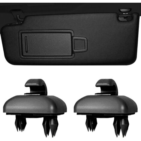 2 Pcs Intérieur Pare-soleil Crochet Support d'Attache, Clip pour Visière de Voiture pour Audi A1 A3 A4 A5 Q3 Q5 8e0 857 562 LA6 LA7 (noir)