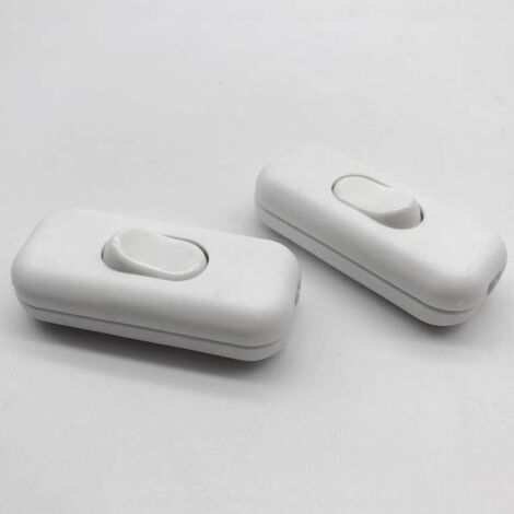 2 Pcs Interrupteur Bi-polaire Inter à Bascule 6A 250V Interrupteur à Touche Basculante Variateur D'intensité/Commutateur pour Lampe, Blanc-LIAIKI