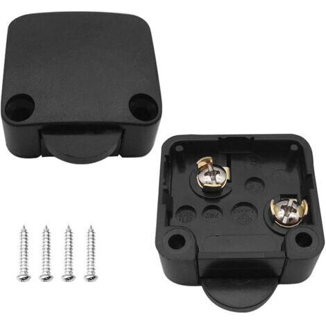 2 Pcs Interrupteurs de Porte D'armoire Interrupteur Automatique 1A 250V Lampe de Placard Interrupteurs (Noir)