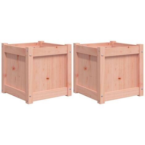 2 pcs Jardinière，Bac à fleurs，Pot de fleurss bois massif douglas CFW51687