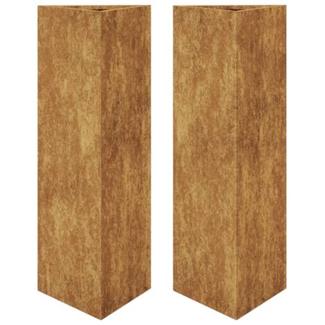 2 pcs Jardinière，Bac à fleurs，Pot de fleurss triangulaire acier résistant aux intempéries CFW36054
