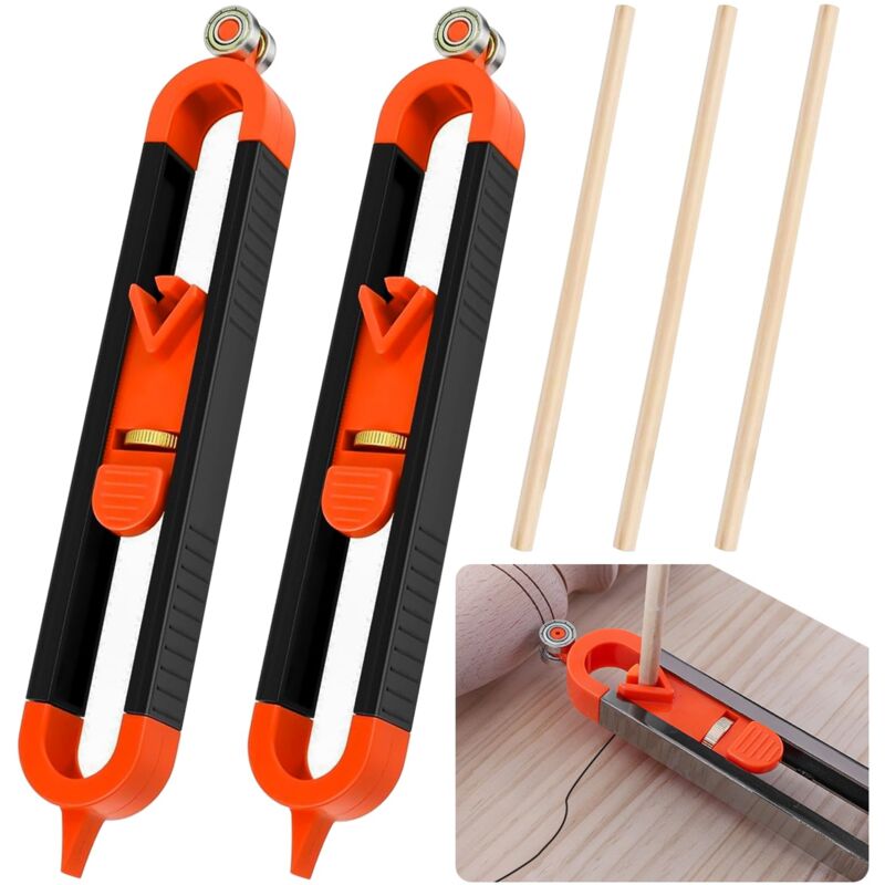 2 Pcs Jauge de Contour Avec Serrure, Jauge de Contour IrréGulier Avec 3 Crayons, TraçAge de Profil pour Pose de RevêTement de Sol, Moquette Et