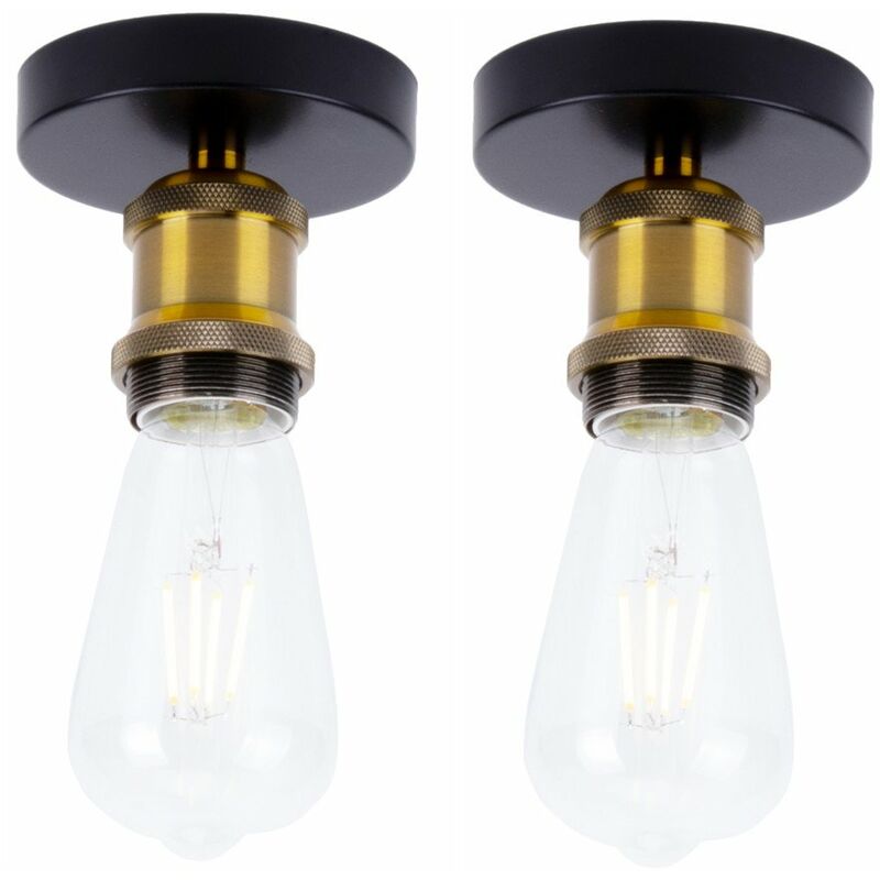 2Pcs Lampada da Soffitto in Stile Industriale
