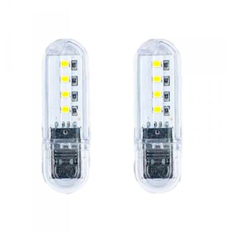 2 pcs Lampada Notturna Decorativa USB a LED Portatile 0.8W 59LM Luce Fredda 6500K